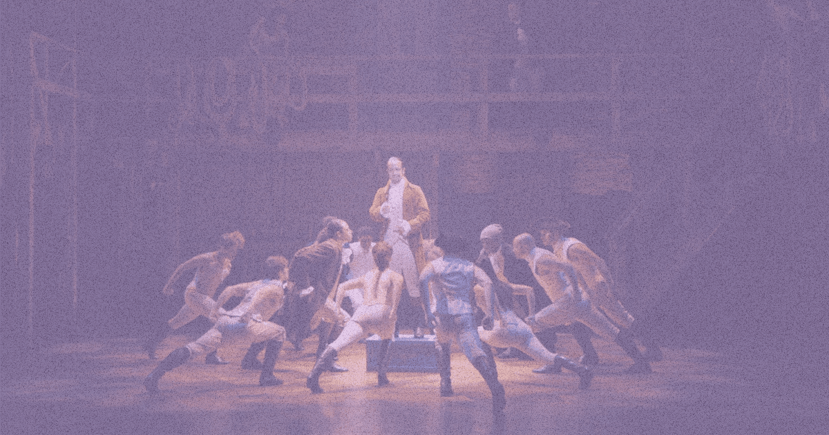 Cover image for Hamilton. It contains a still from the film Hamilton.