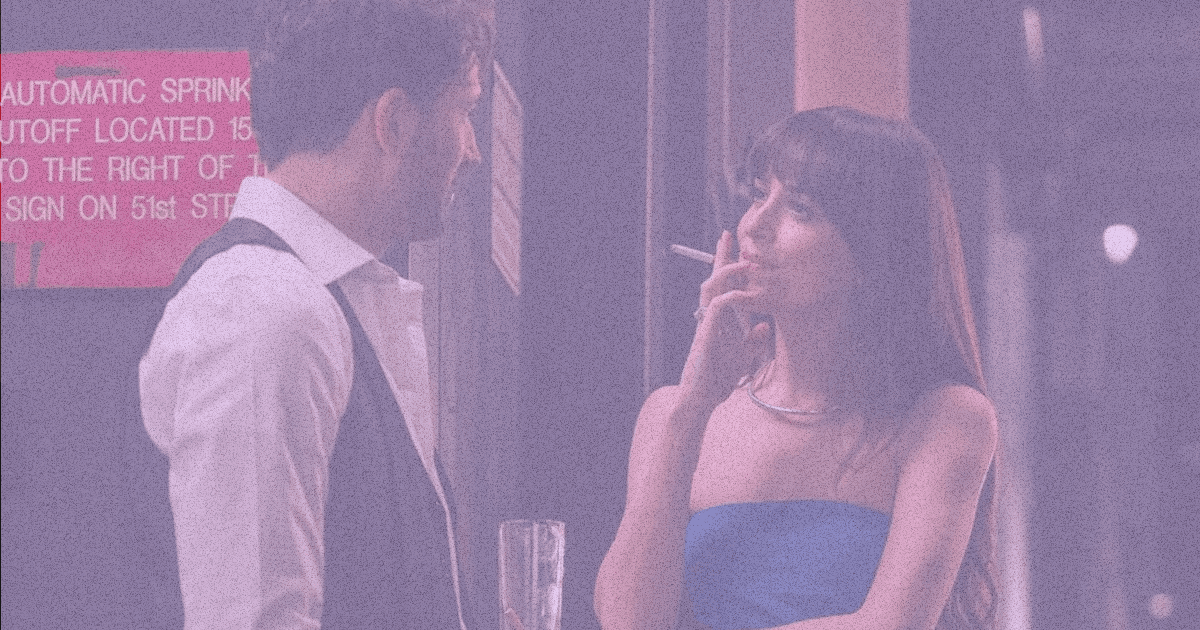 Cover image for Materialists. It contains a still from the film Materialists.