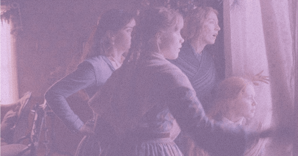 Cover image for Little Women. It contains a still from the film Little Women.