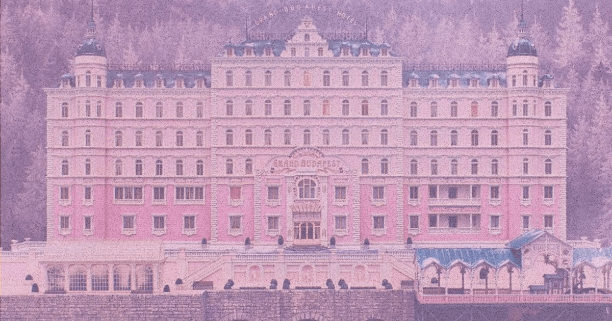 Cover image for The Grand Budapest Hotel. It contains a still from the film The Grand Budapest Hotel.