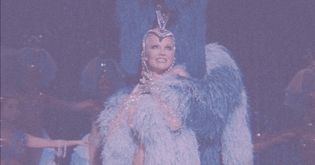 Cover image for The Last Showgirl. It contains a still from the film The Last Showgirl.